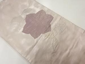 アンティーク　草花模様織出し袋帯（材料）